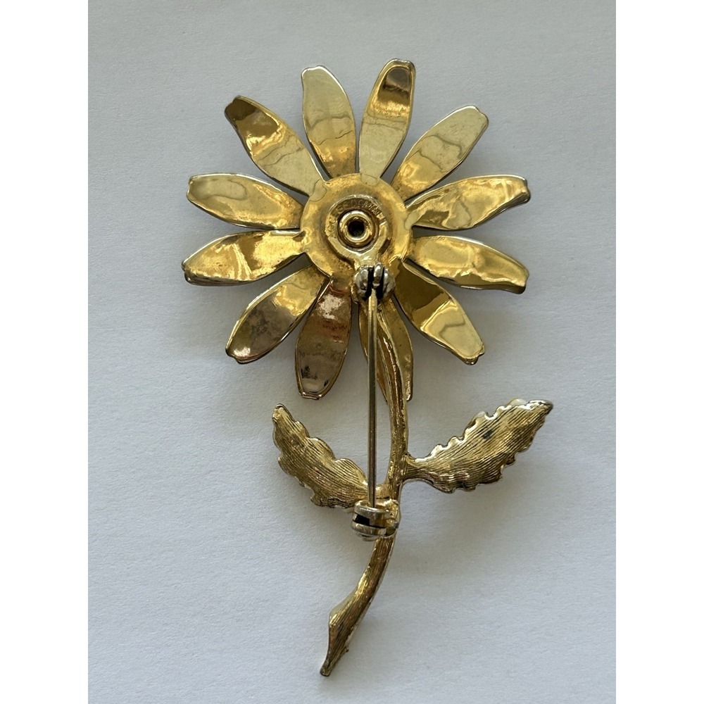 Vintage Accessocraft Enamel Metal‎ Flower Brooch - Picture 3 of 3